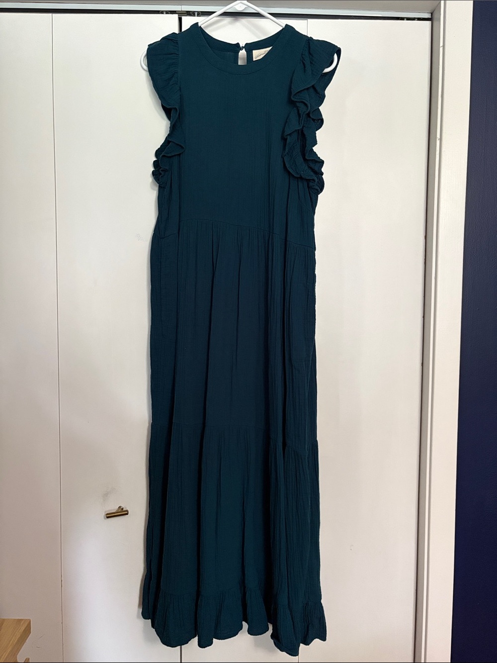 Universal Thread Teal Ruffle-Sleeve Maxi Dress